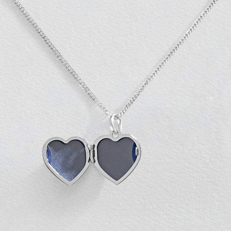 Revere silver heart-shaped locket with fairy charm 18 inch chain (British brand)