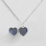 Revere silver heart-shaped locket with fairy charm 18 inch chain (British brand)