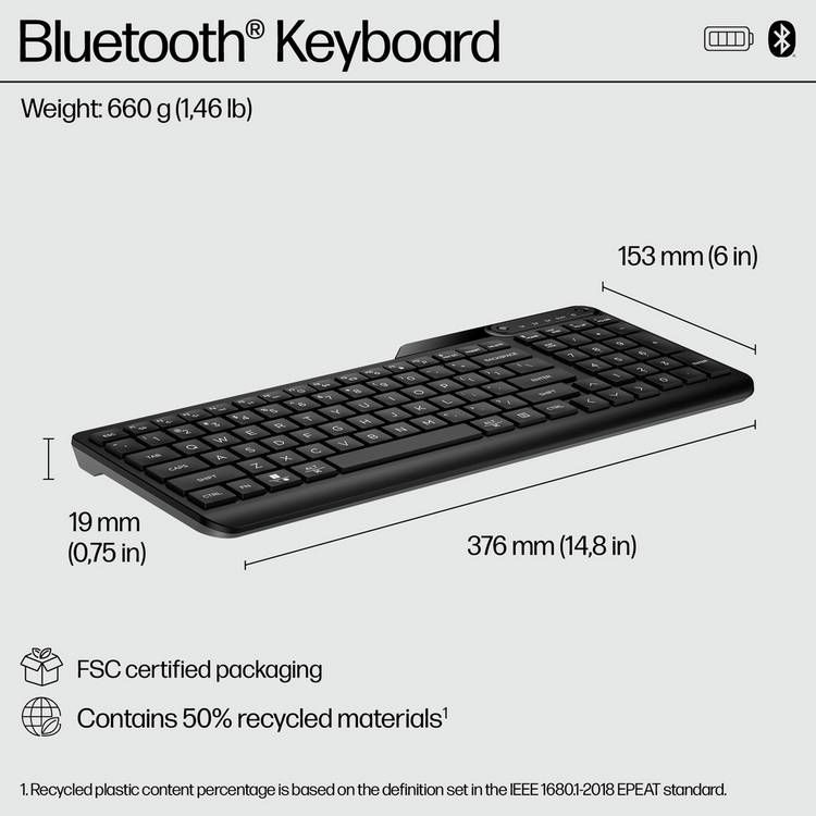 HP 460 wireless bluetooth keyboard black - British product