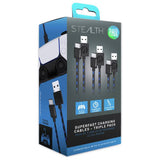 Stealth PS5 play and charge cables triple pack - British product