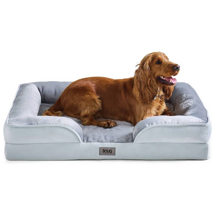 Snug large grey orthopedic pet bed (British brand)