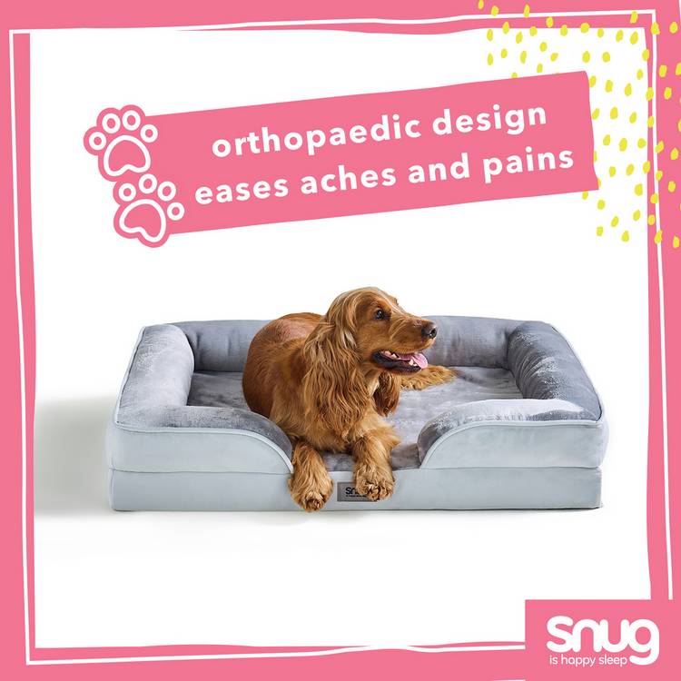 Snug large grey orthopedic pet bed (British brand)