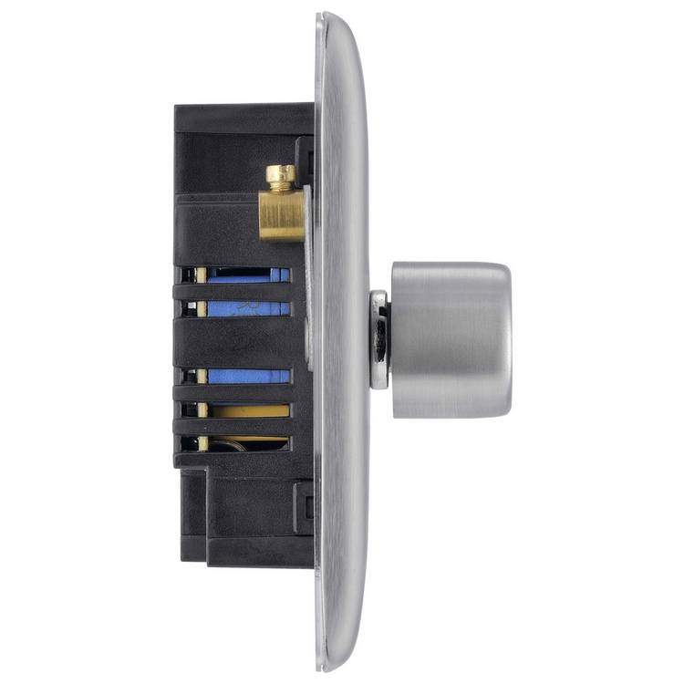 BG 2 gang 2 way dimmer switch stainless steel, UK version