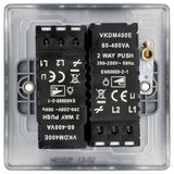 BG 2 gang 2 way dimmer switch stainless steel, UK version