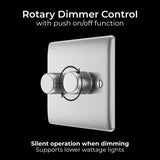BG 2 gang 2 way dimmer switch stainless steel, UK version