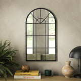 Habitat black arch window wall mirror 70x40cm, UK version