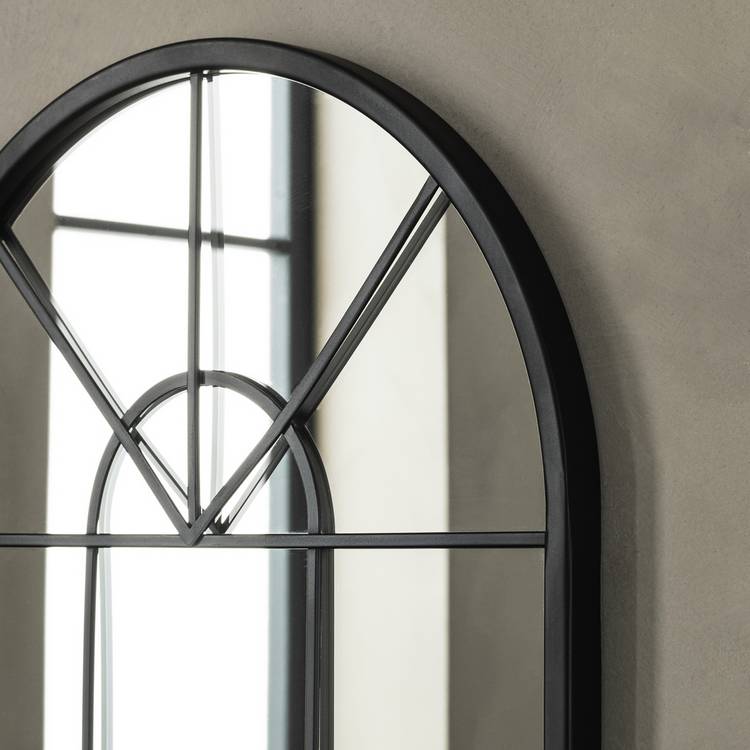 Habitat black arch window wall mirror 70x40cm, UK version