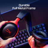 HyperX Cloud III wired gaming headset black red - British product