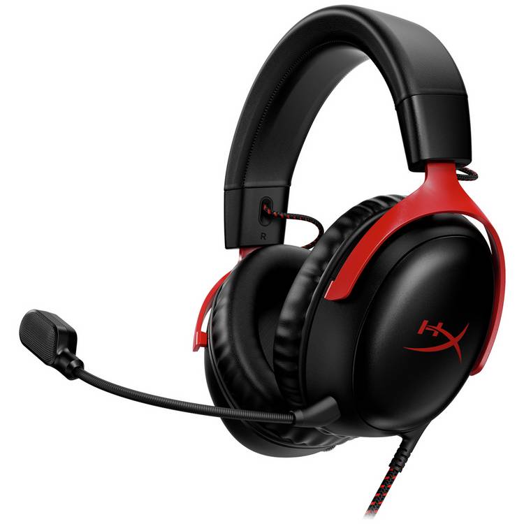 HyperX Cloud III wired gaming headset black red - British product