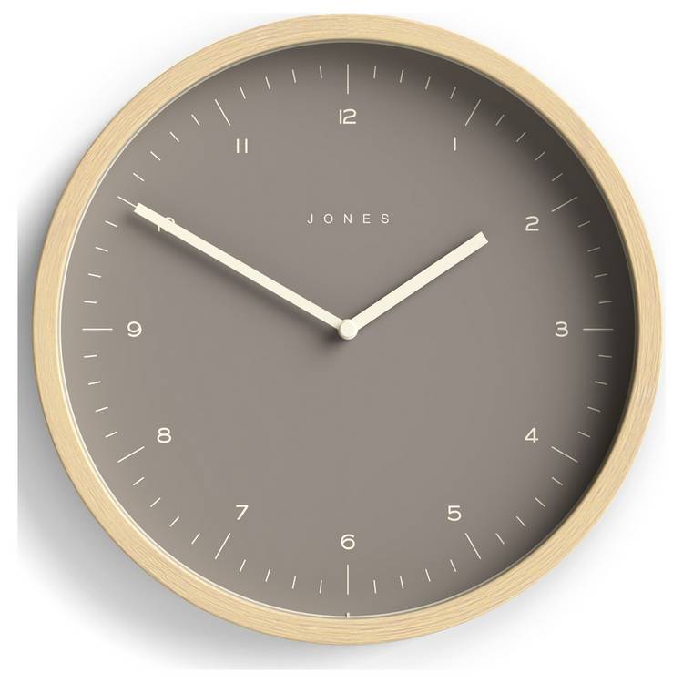 Jones Clocks Bankside wall clock in latte finish (British brand)
