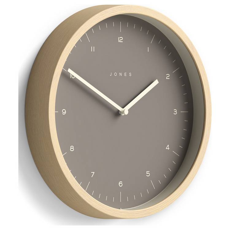 Jones Clocks Bankside wall clock in latte finish (British brand)