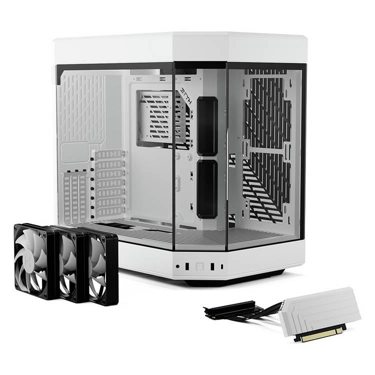Hyte Y60 white mid tower computer case, imported from the UK