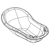 Large baby bath with deeper tub and cocoon shape, UK version
