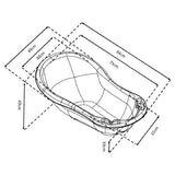 Large baby bath with deeper tub and cocoon shape, UK version