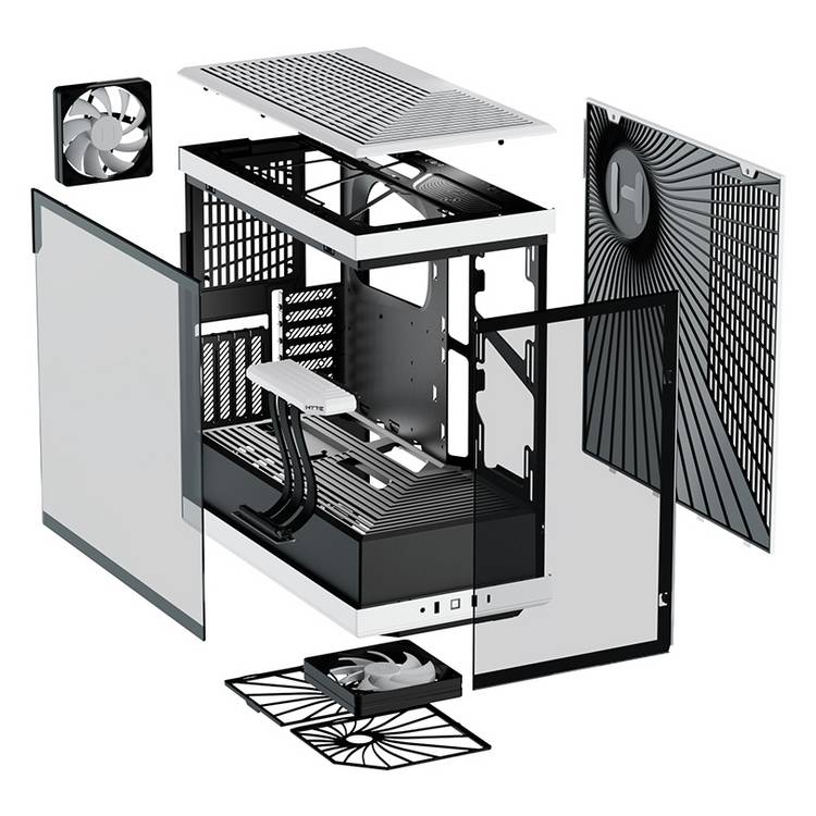 Hyte Y40 mid tower ATX case white and black, imported from the UK