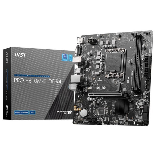 MSI Pro H610M-E DDR4 micro ATX motherboard, imported from the UK