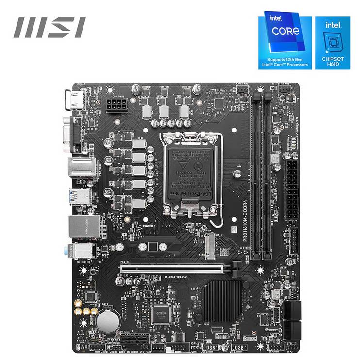 MSI Pro H610M-E DDR4 micro ATX motherboard, imported from the UK