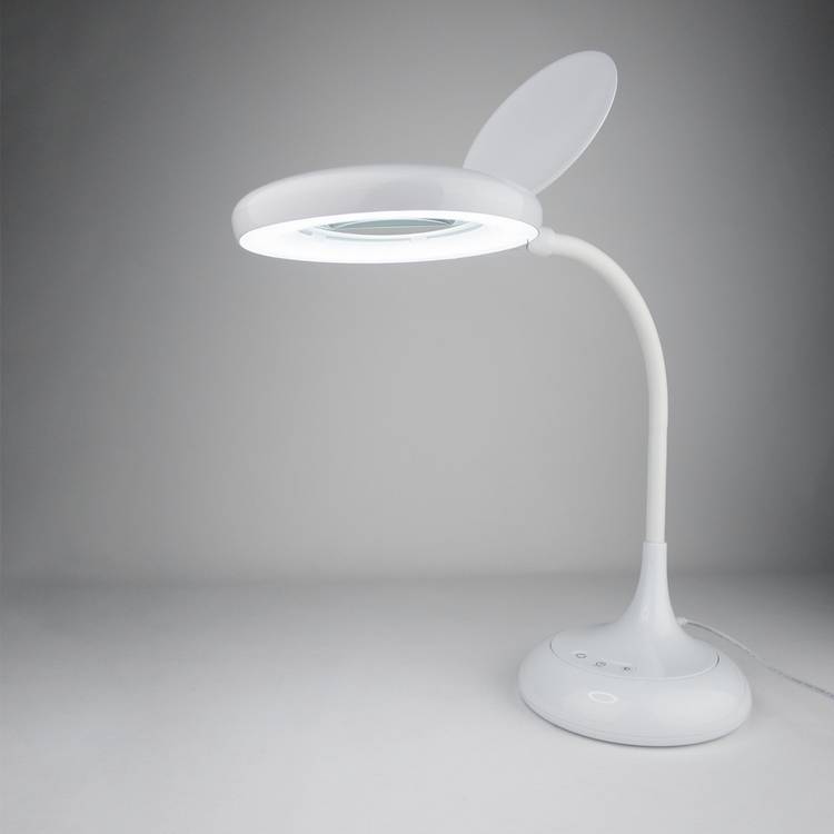 Xtralite white LED magnifier desk lamp, imported from the UK