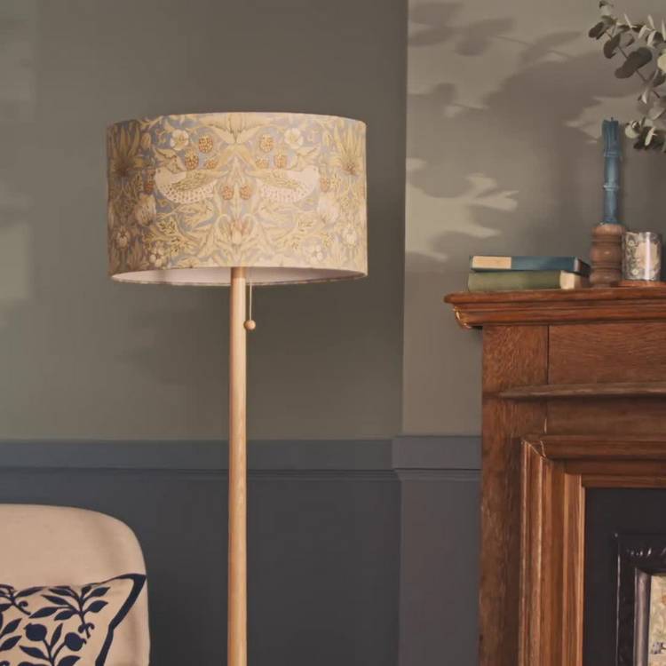 Habitat x Morris & Co Blue Strawberry Thief lampshade 45cm, imported from the UK