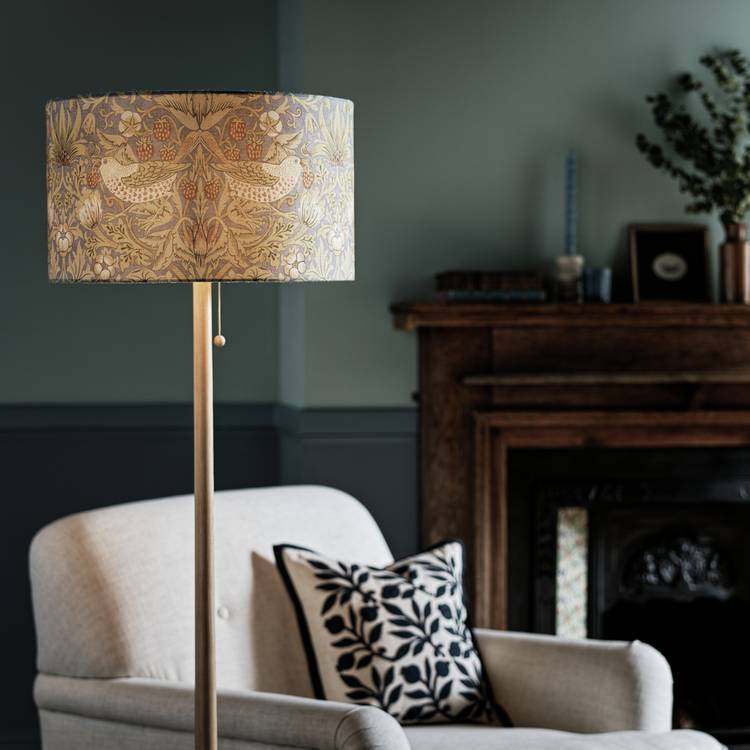 Habitat x Morris & Co Blue Strawberry Thief lampshade 45cm, imported from the UK