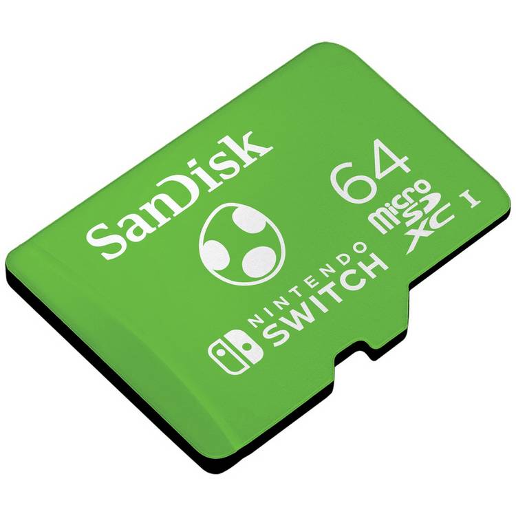 SanDisk 64GB microSDXC memory card for Nintendo Switch, imported from the UK