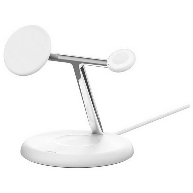 Belkin 3-in-1 Qi2 wireless charger White - British product
