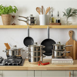 Argos Home 9 piece stainless steel pan set, UK version