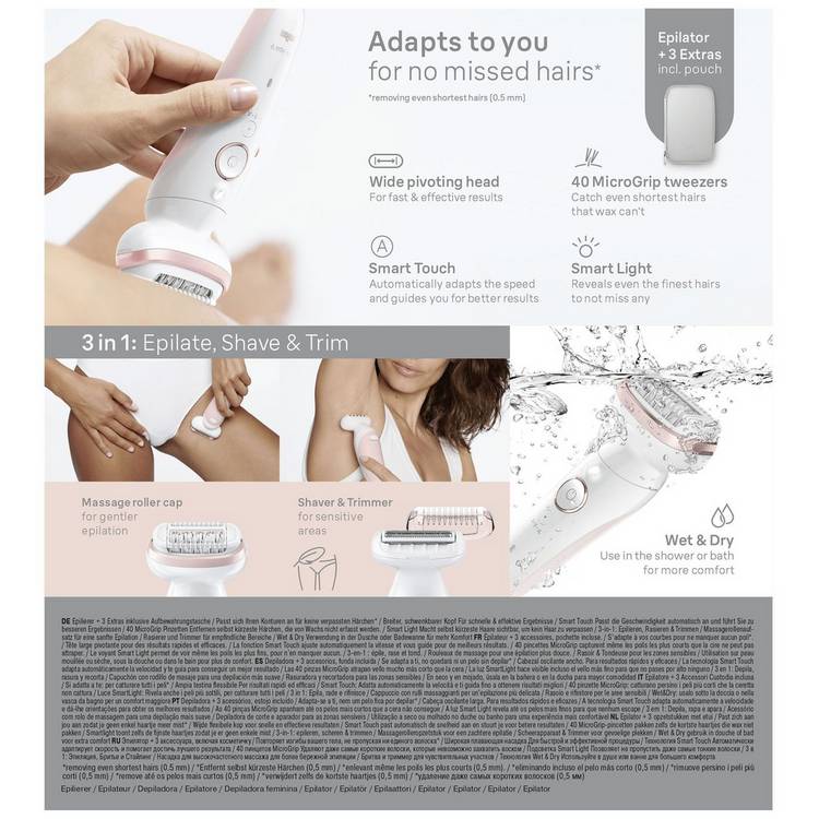 Braun Silk-epil 9 wet dry cordless epilator (British brand)