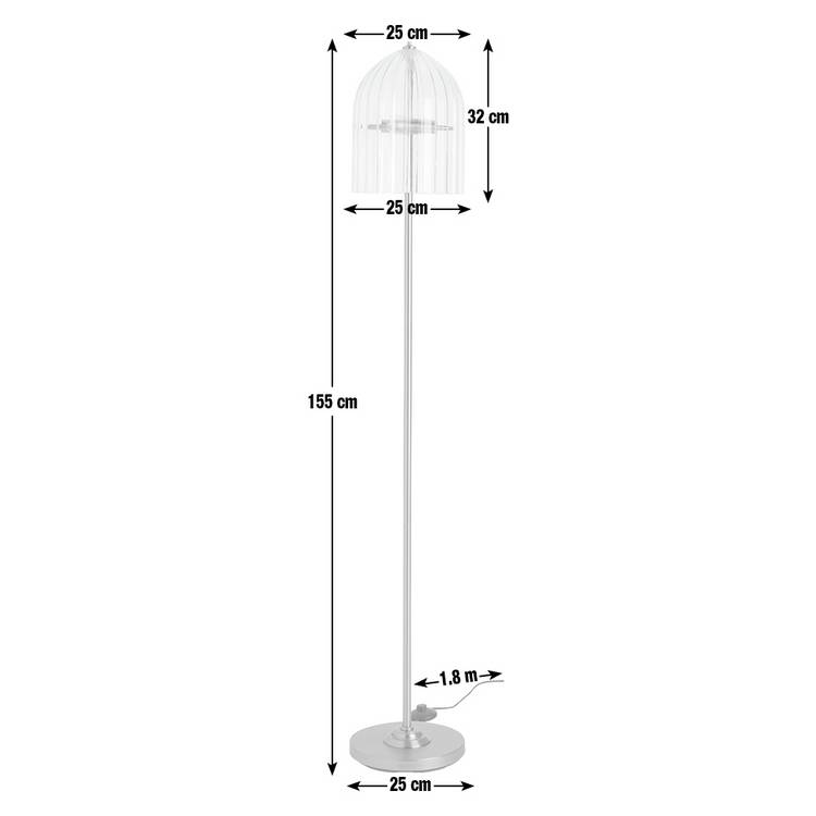 Habitat glass cloche floor lamp with brass stand, imported from the UK