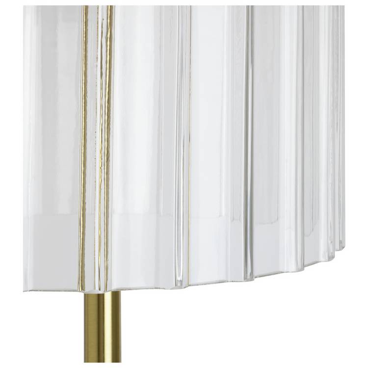 Habitat glass cloche floor lamp with brass stand, imported from the UK