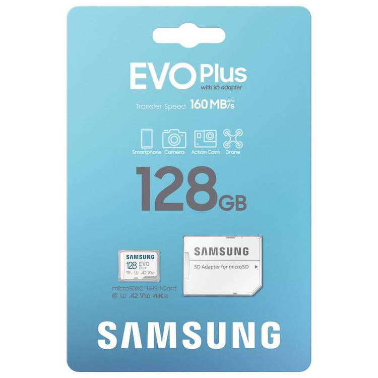 Samsung EVO Plus microSD memory card 128GB - British product