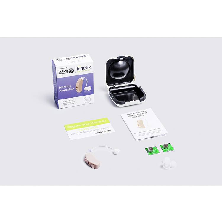 Kinetik Wellbeing hearing amplifier HRM4 compact size, UK version