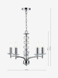 Dar Lighting Oleana 5-light ceiling fitting with crystal beads, imported from the UK