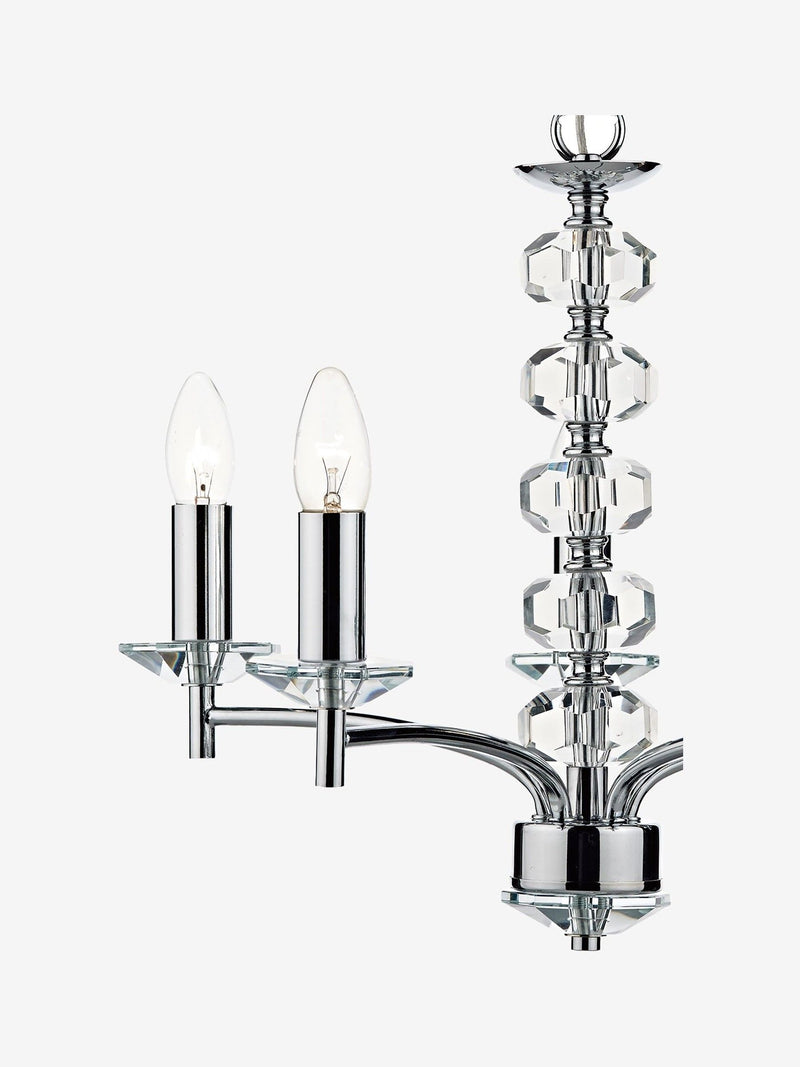 Dar Lighting Oleana 5-light ceiling fitting with crystal beads, imported from the UK