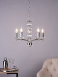 Dar Lighting Oleana 5-light ceiling fitting with crystal beads, imported from the UK