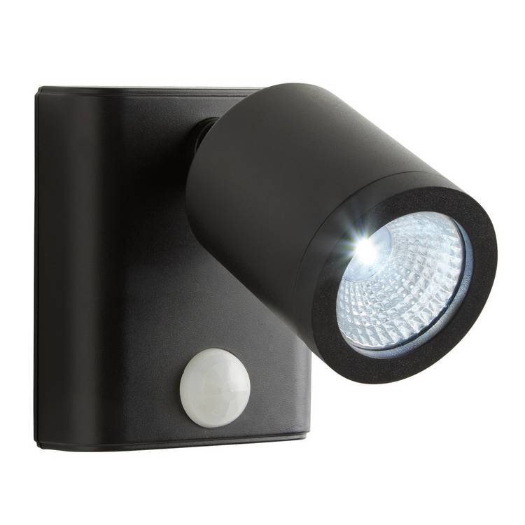 Black plastic solar sensor LED spot light, imported from the UK