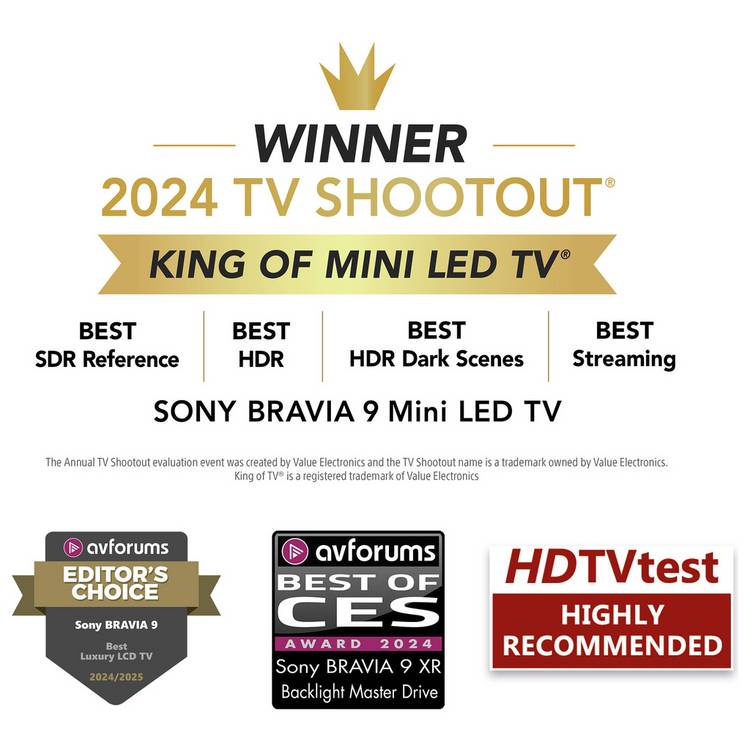 Sony BRAVIA 9 QLED TV 85 inch - British product