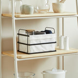Habitat white wire storage basket with cream liner 14L (British brand)