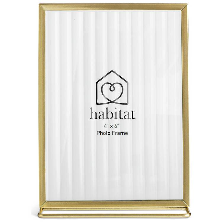 Habitat gold reeded glass picture frame 4x6, imported from the UK