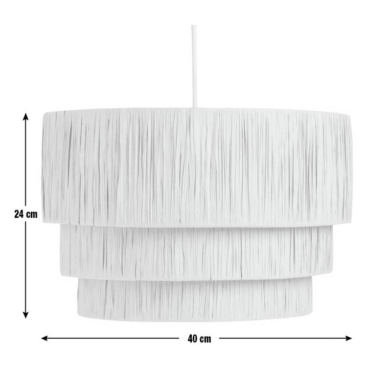 Argos Home beige rattan three-tier lampshade 40cm (British brand)