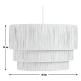 Argos Home beige rattan three-tier lampshade 40cm (British brand)