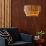 Argos Home beige rattan three-tier lampshade 40cm (British brand)