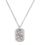Harrods Suzanne Kalan White Gold and Diamond Medium Dog Tag Pendant Necklace- Buy online at McGrocer