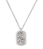 Suzanne Kalan diamond dog tag pendant necklace 18k white gold - British product