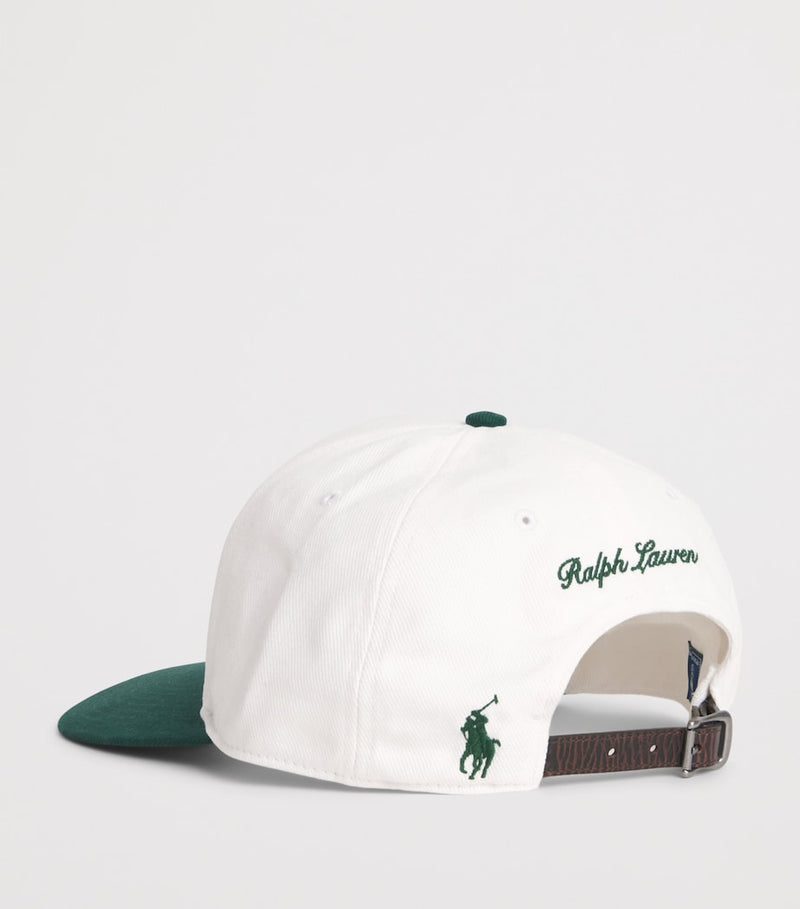 RLX Ralph Lauren Wimbledon baseball cap green ivory 100% cotton, imported from the UK