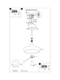 Eglo Sabinar black pendant ceiling light 40cm (British brand)