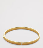 Monica Vinader gold vermeil diamond solitaire bangle, imported from the UK