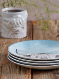 Teal blue Hamish side plates set of four, 19cm diameter (British brand)