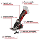 Einhell cordless mini circular saw 2.5Ah (British brand)