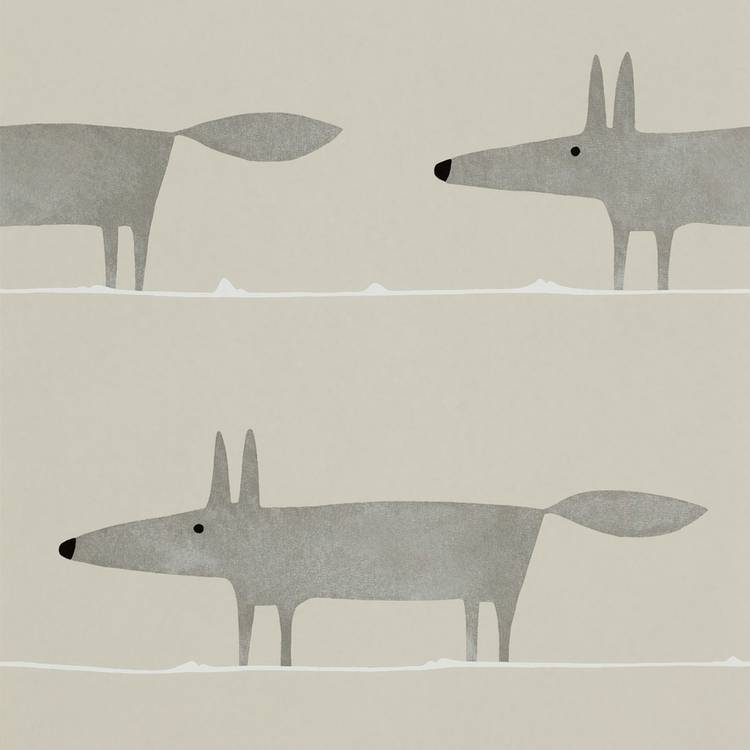 Scion Mr Fox grey wallpaper roll, UK version